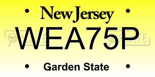 WEA75P New Jersey License Plate