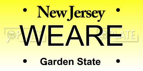 WEARE New Jersey License Plate