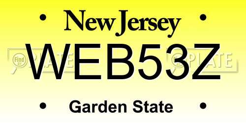 WEB53Z New Jersey License Plate