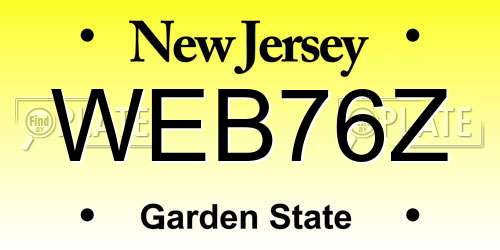 WEB76Z New Jersey License Plate