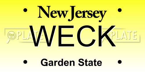 WECK New Jersey License Plate