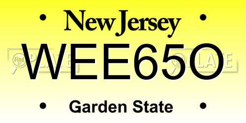 WEE65O New Jersey License Plate