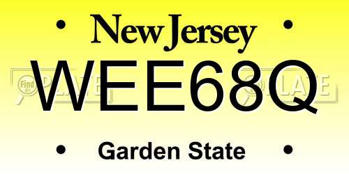 WEE68Q New Jersey License Plate