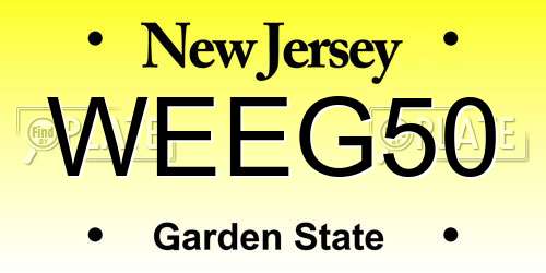 WEEG50 New Jersey License Plate