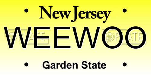 WEEWOO New Jersey License Plate