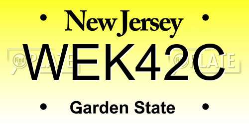 WEK42C New Jersey License Plate