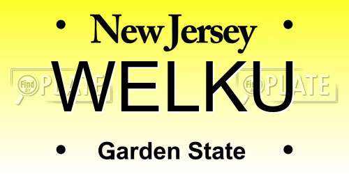 WELKU New Jersey License Plate