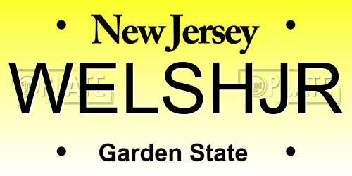 WELSHJR New Jersey License Plate