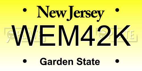 WEM42K New Jersey License Plate
