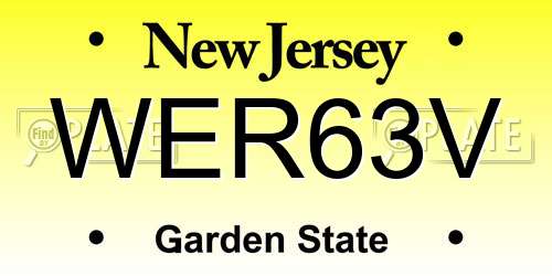 WER63V New Jersey License Plate