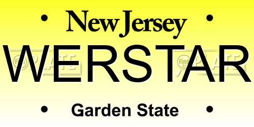 WERSTAR New Jersey License Plate