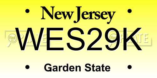 WES29K New Jersey License Plate