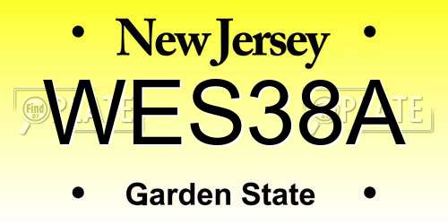 WES38A New Jersey License Plate