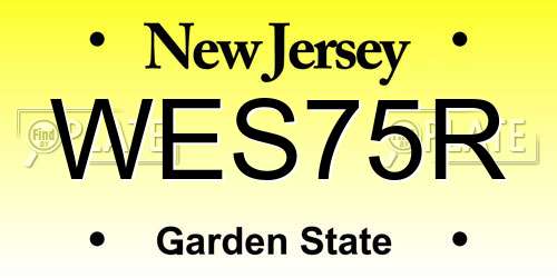 WES75R New Jersey License Plate