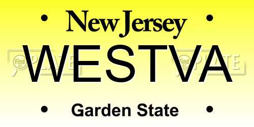 WESTVA New Jersey License Plate