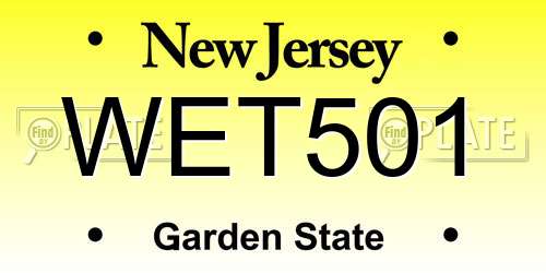 WET501 New Jersey License Plate