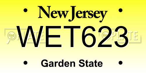 WET623 New Jersey License Plate