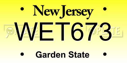 WET673 New Jersey License Plate