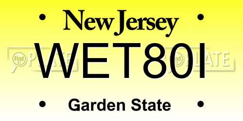 WET80I New Jersey License Plate