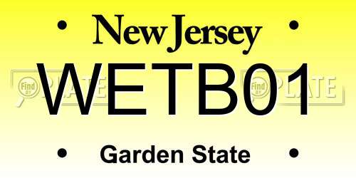 WETB01 New Jersey License Plate