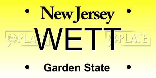 WETT New Jersey License Plate