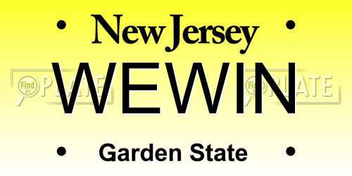 WEWIN New Jersey License Plate