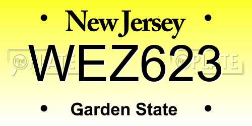 WEZ623 New Jersey License Plate
