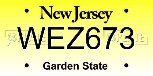 WEZ673 New Jersey License Plate