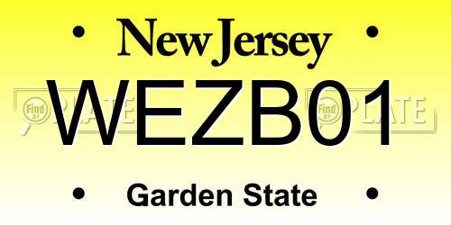 WEZB01 New Jersey License Plate