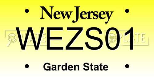 WEZS01 New Jersey License Plate