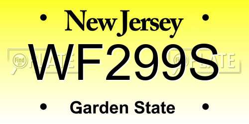 WF299S New Jersey License Plate