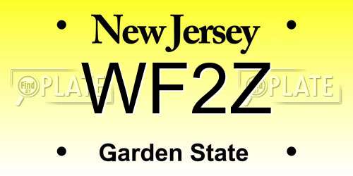 WF2Z New Jersey License Plate