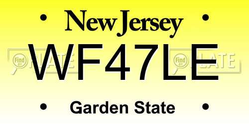 WF47LE New Jersey License Plate