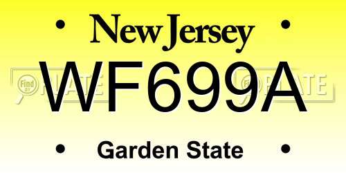 WF699A New Jersey License Plate