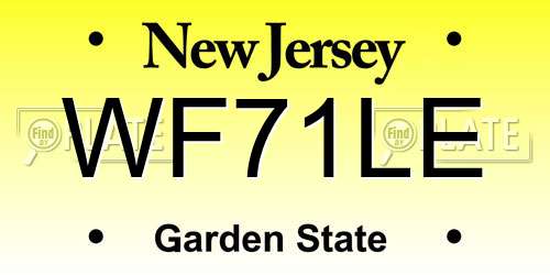 WF71LE New Jersey License Plate