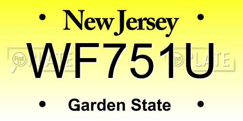 WF751U New Jersey License Plate
