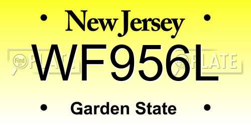 WF956L New Jersey License Plate