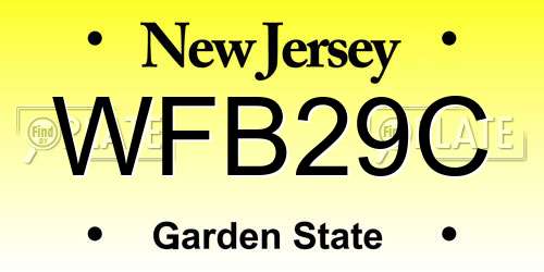 WFB29C New Jersey License Plate