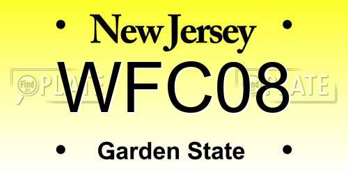WFC08 New Jersey License Plate