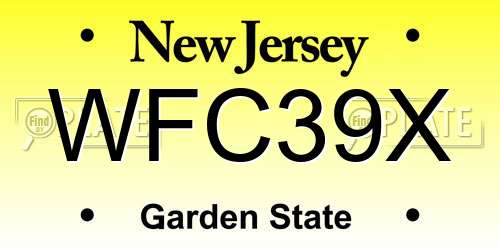 WFC39X New Jersey License Plate