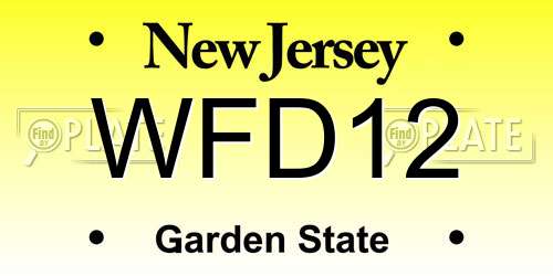 WFD12 New Jersey License Plate