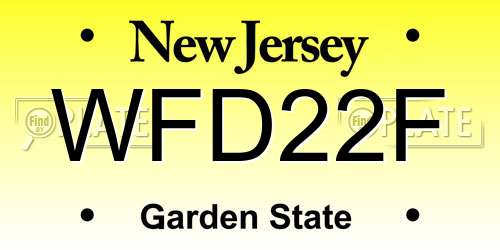 WFD22F New Jersey License Plate