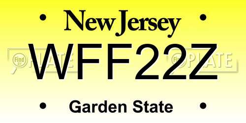 WFF22Z New Jersey License Plate