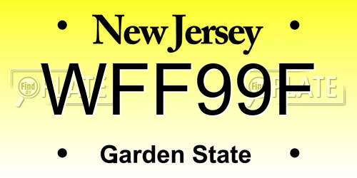 WFF99F New Jersey License Plate
