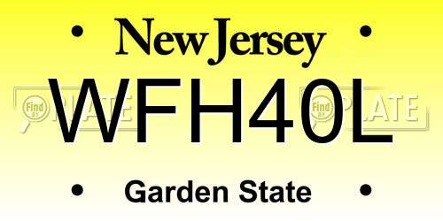 WFH40L New Jersey License Plate