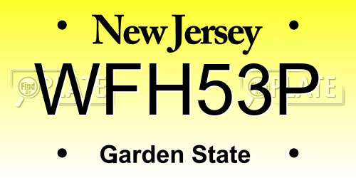 WFH53P New Jersey License Plate