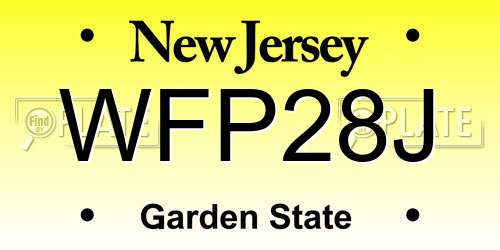 WFP28J New Jersey License Plate