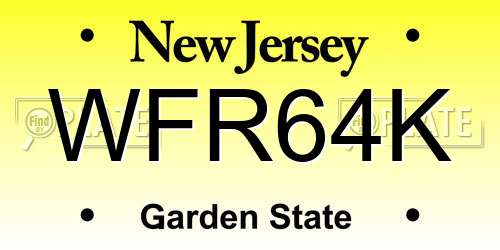 WFR64K New Jersey License Plate