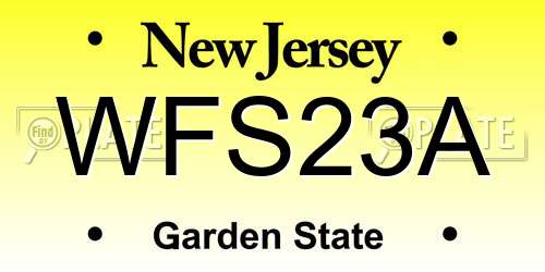 WFS23A New Jersey License Plate