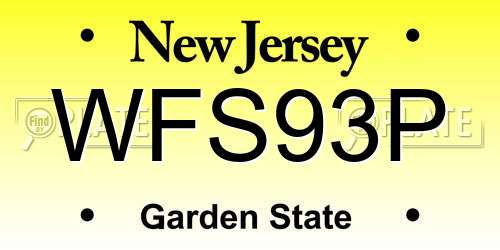 WFS93P New Jersey License Plate